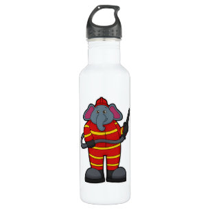 Elephant as Firefighter with Hose 710 Ml Water Bottle