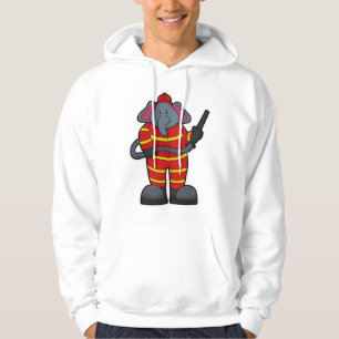 Elephant as Firefighter with Hose Hoodie