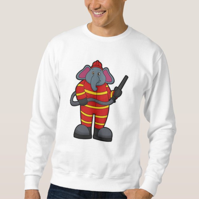 Elephant as Firefighter with Hose Sweatshirt (Front)