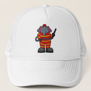 Elephant as Firefighter with Hose Trucker Hat