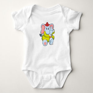 Elephant as Firefighter with Proboscis Baby Bodysuit