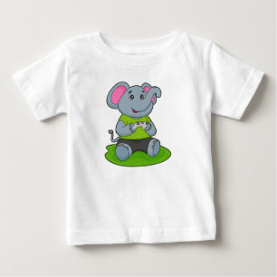 Elephant as Gamer Baby T-Shirt