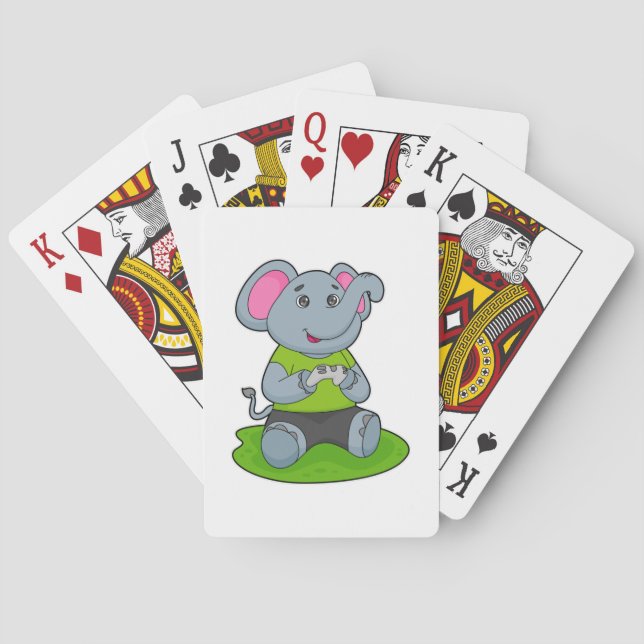 Elephant as Gamer Playing Cards (Back)