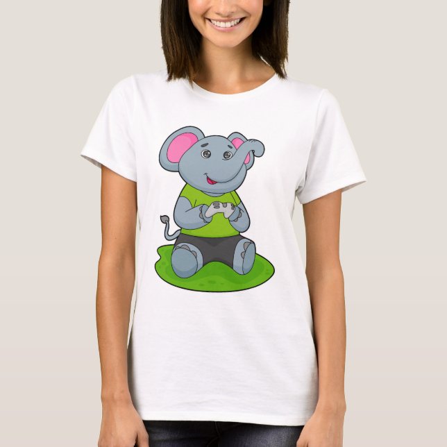 Elephant as Gamer T-Shirt (Front)