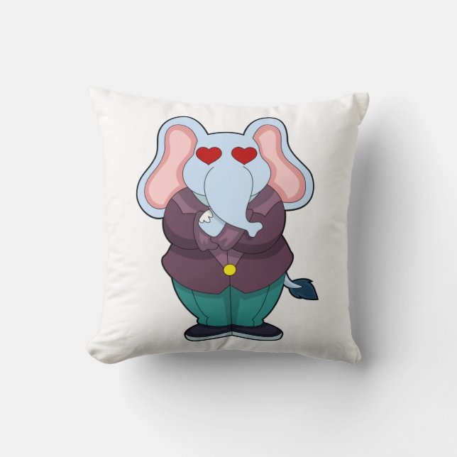 Elephant as Groom with Suit.PNG Cushion (Front)