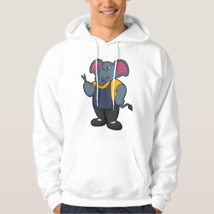 Elephant as Hairdresser with Scissors Hoodie