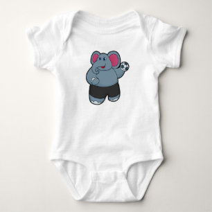 Elephant as Handball player with Handball ball Baby Bodysuit