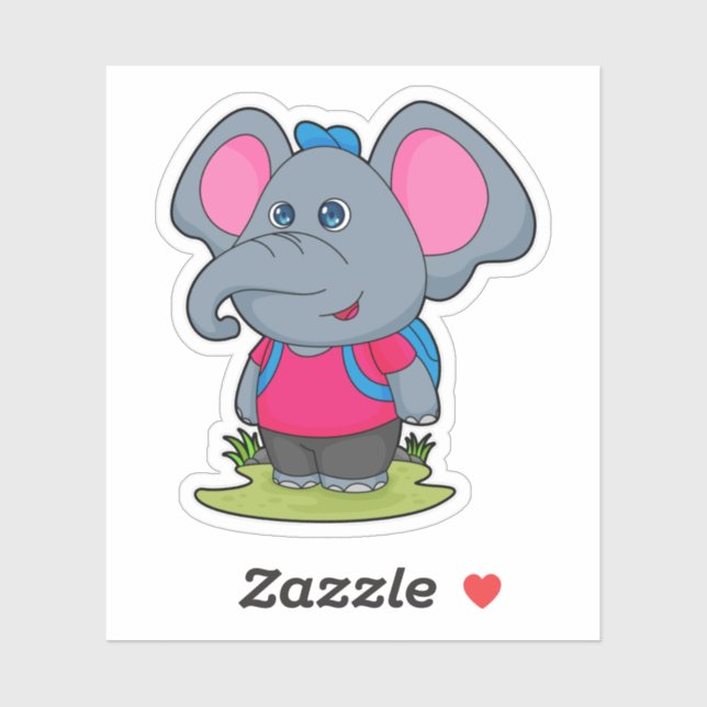 Elephant as Hiker with Backpack (Sheet)