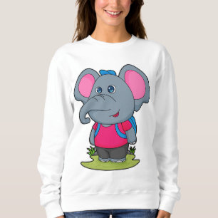 Elephant as Hiker with Backpack Sweatshirt