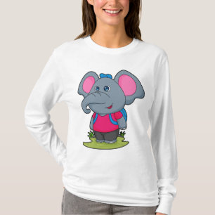 Elephant as Hiker with Backpack T-Shirt