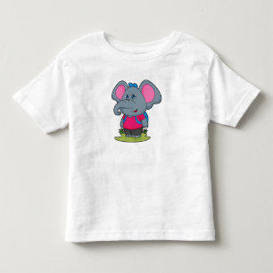 Elephant as Hiker with Backpack Toddler T-Shirt