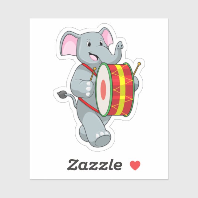 Elephant as Musician with Drum (Sheet)