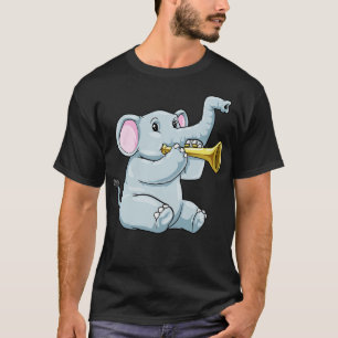 Elephant as musician with et T-Shirt