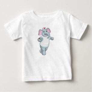 Elephant as Nurse with Medicine Baby T-Shirt