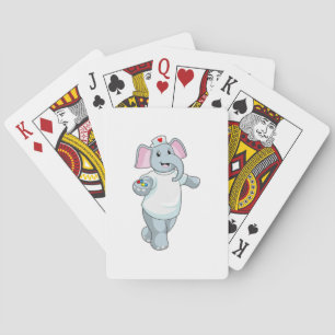 Elephant as Nurse with Medicine Playing Cards