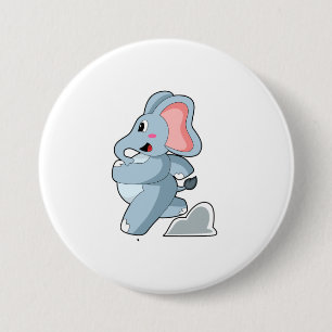 Elephant as Runner 7.5 Cm Round Badge