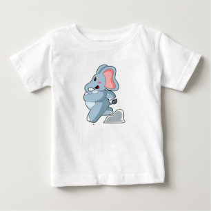 Elephant as Runner Baby T-Shirt