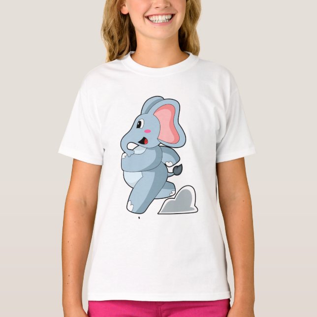 Elephant as Runner T-Shirt (Front)