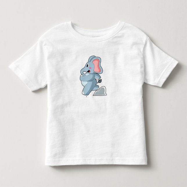 Elephant as Runner Toddler T-Shirt (Front)