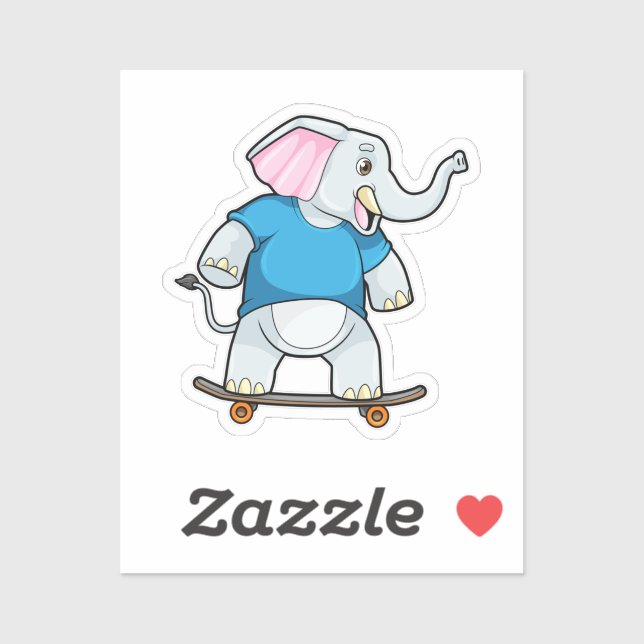 Elephant as Skater with Skateboard (Sheet)