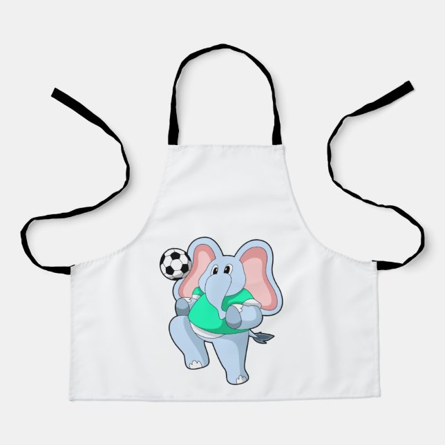 Elephant as Soccer player with Soccer.PNG Apron (Front)