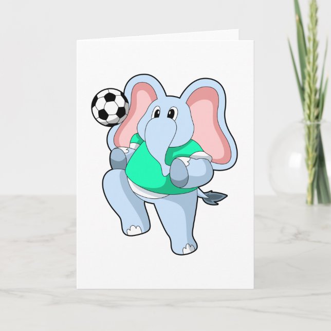 Elephant as Soccer player with Soccer.PNG Card (Front)