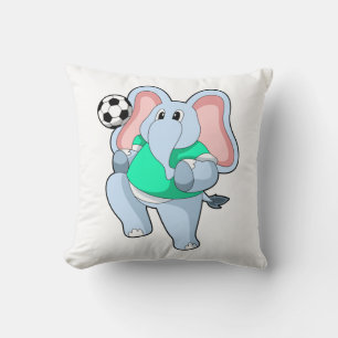 Elephant as Soccer player with Soccer.PNG Cushion