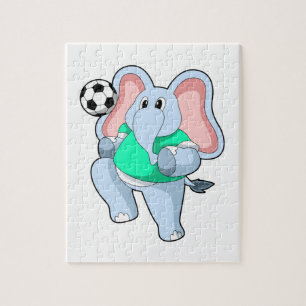 Elephant as Soccer player with Soccer.PNG Jigsaw Puzzle