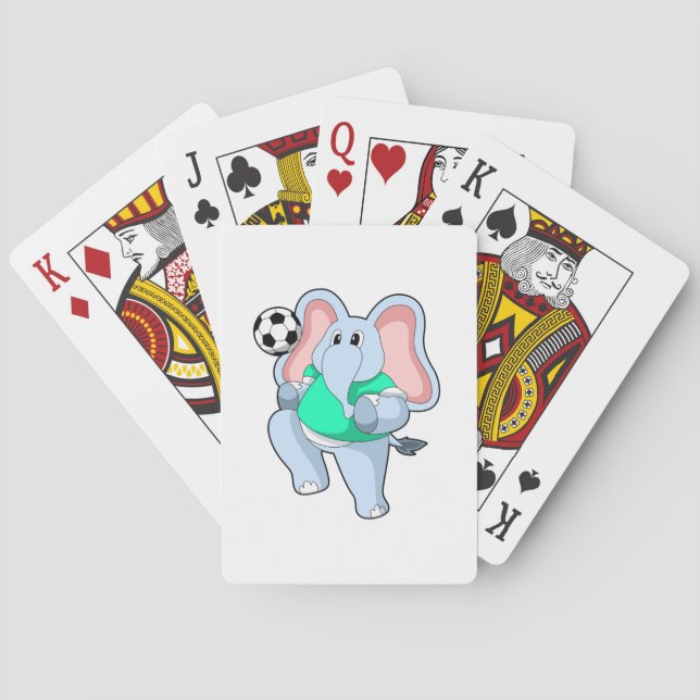 Elephant as Soccer player with Soccer.PNG Playing Cards (Back)