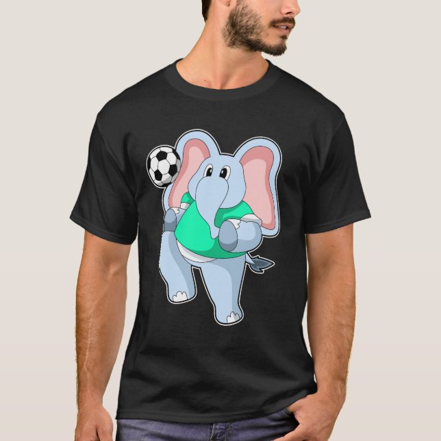 Elephant as Soccer player with Soccer.PNG T-Shirt (Front)