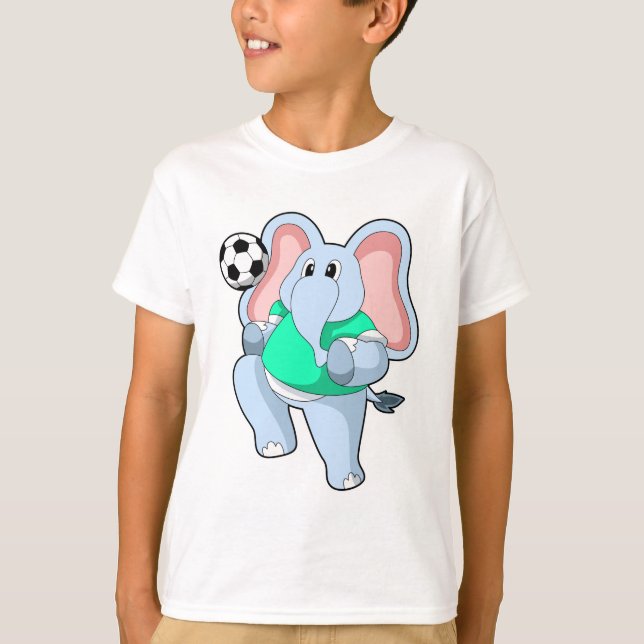 Elephant as Soccer player with Soccer.PNG T-Shirt (Front)