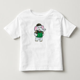 Elephant as Soldier with Uniform & Helmet Toddler T-Shirt