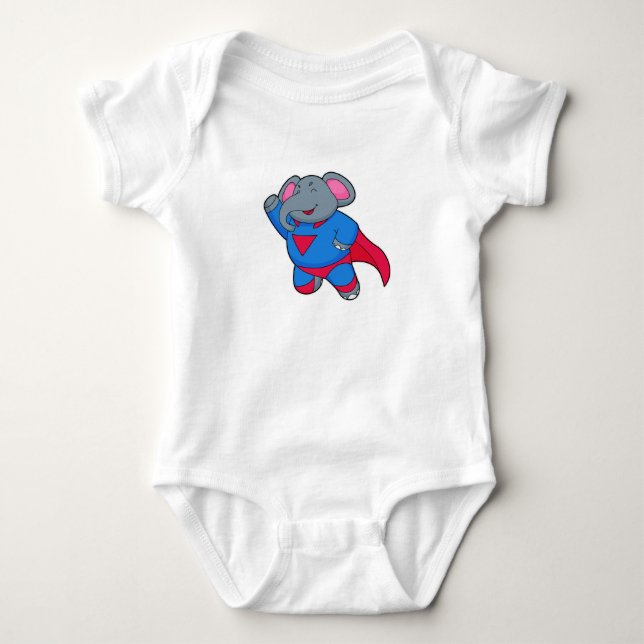 Elephant as Superhero Baby Bodysuit (Front)