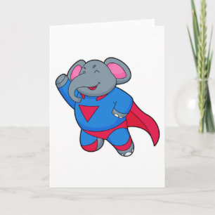 Elephant as Superhero Card