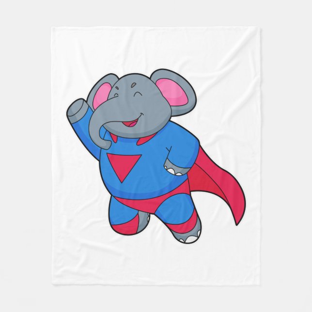 Elephant as Superhero Fleece Blanket (Front)