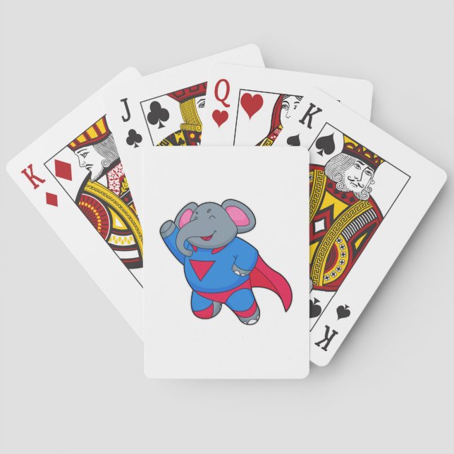 Elephant as Superhero Playing Cards (Back)