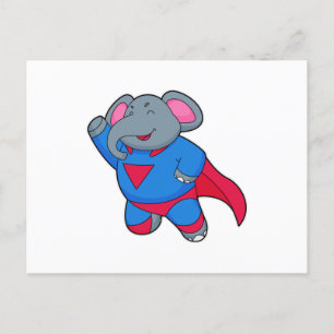 Elephant as Superhero Postcard