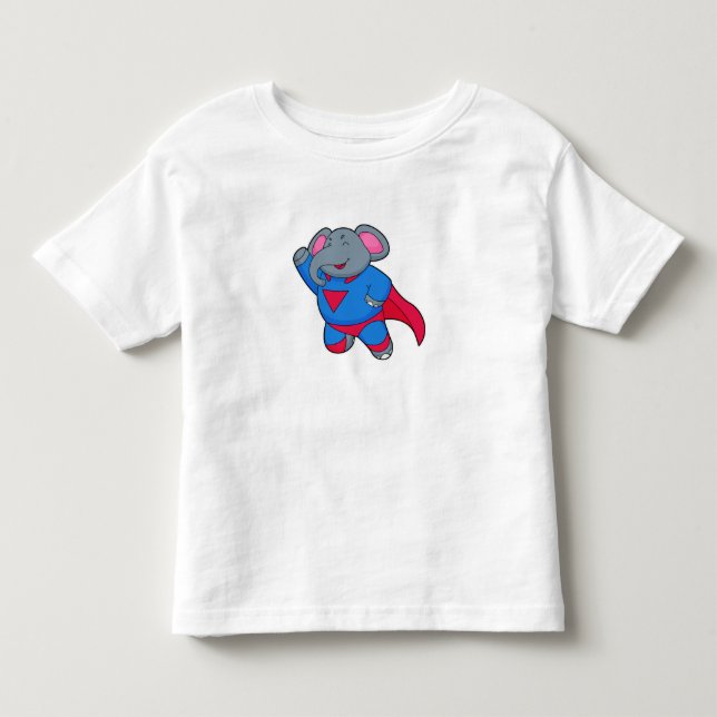 Elephant as Superhero Toddler T-Shirt (Front)
