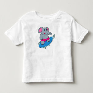 Elephant as Surfer with Surfboard Toddler T-Shirt
