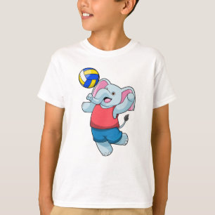 Elephant as Volleyball player with Volleyball T-Shirt