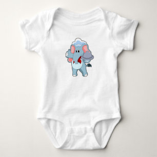 Elephant as Waiter with Platter Baby Bodysuit