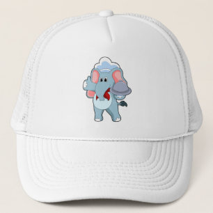 Elephant as Waiter with Platter Trucker Hat