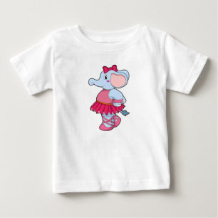 Elephant at Ballet with Skirt Baby T-Shirt