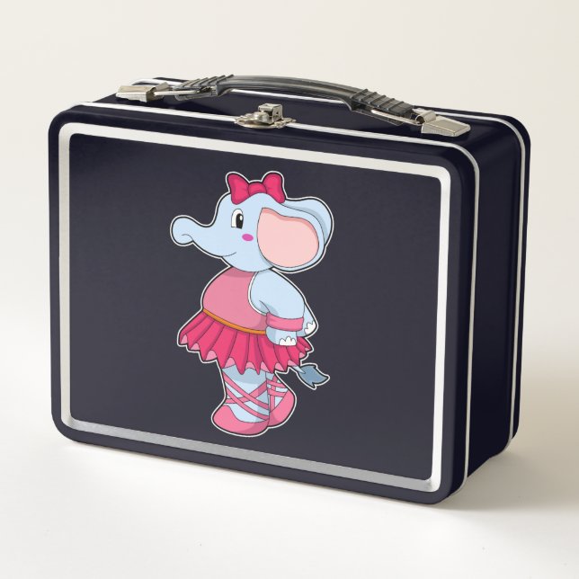 Elephant at Ballet with Skirt Metal Lunch Box (Front)