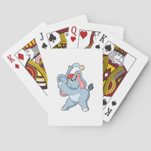Elephant at Baseball Playing Cards