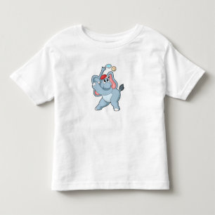 Elephant at Baseball Toddler T-Shirt