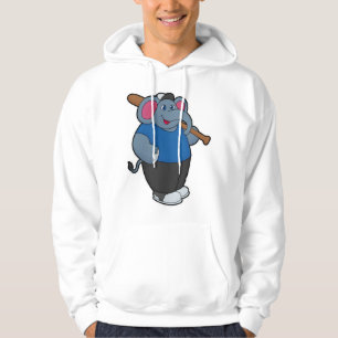 Elephant at Baseball with Baseball bat Hoodie
