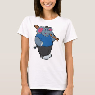 Elephant at Baseball with Baseball bat T-Shirt