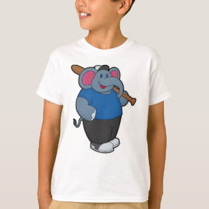 Elephant at Baseball with Baseball bat T-Shirt