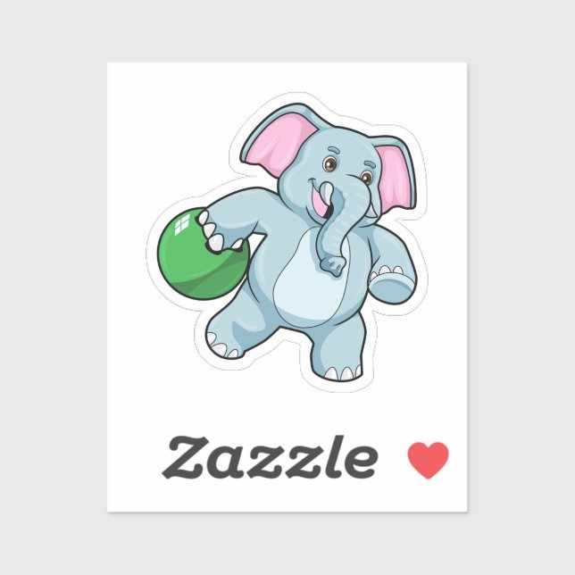 Elephant at Bowling with Bowling ball (Sheet)